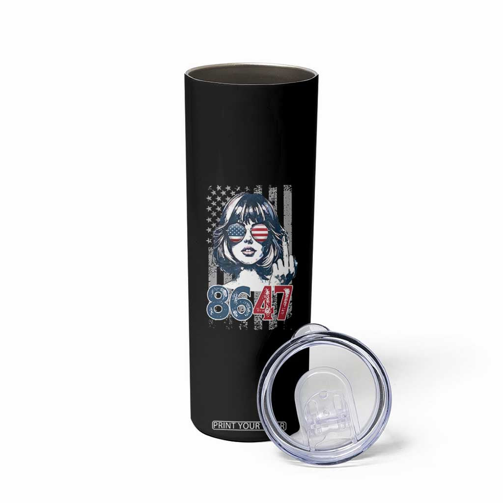 Funny 8647 Impeach 47 Girls American Flag Skinny Tumbler TS11 Print Your Wear