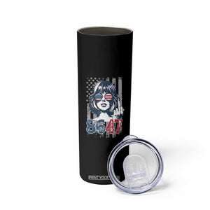 Funny 8647 Impeach 47 Girls American Flag Skinny Tumbler TS11 Print Your Wear