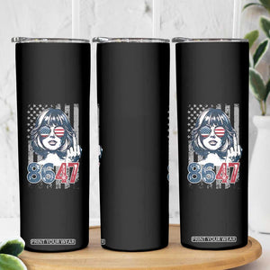 Funny 8647 Impeach 47 Girls American Flag Skinny Tumbler TS11 Print Your Wear