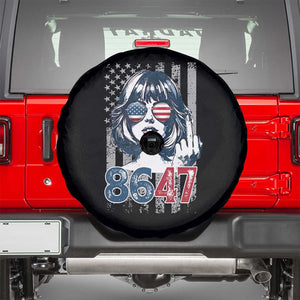 Funny 8647 Impeach 47 Girls American Flag Spare Tire Cover TS11 Black Print Your Wear