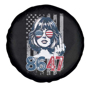 Funny 8647 Impeach 47 Girls American Flag Spare Tire Cover TS11 Print Your Wear