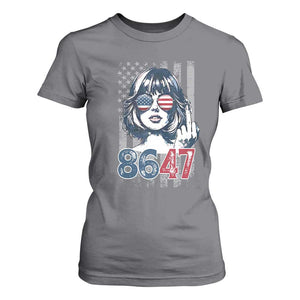 Funny 8647 Impeach 47 Girls American Flag T Shirt For Women TS11 Charcoal Print Your Wear