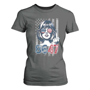 Funny 8647 Impeach 47 Girls American Flag T Shirt For Women TS11 Dark Heather Print Your Wear