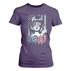 Funny 8647 Impeach 47 Girls American Flag T Shirt For Women TS11 Purple Print Your Wear