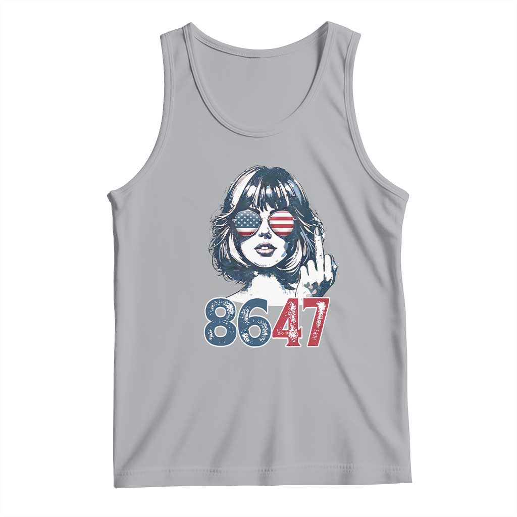 Funny 8647 Impeach 47 Girls American Flag Tank Top TS11 Athletic Heather Print Your Wear