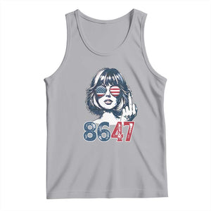 Funny 8647 Impeach 47 Girls American Flag Tank Top TS11 Athletic Heather Print Your Wear