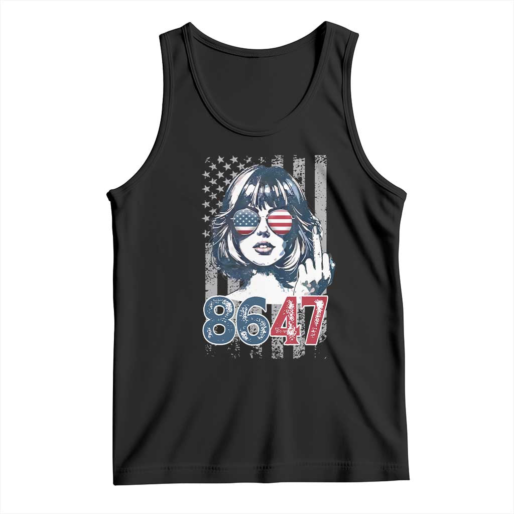 Funny 8647 Impeach 47 Girls American Flag Tank Top TS11 Black Print Your Wear