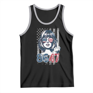 Funny 8647 Impeach 47 Girls American Flag Tank Top TS11 Black Athletic Heather Print Your Wear