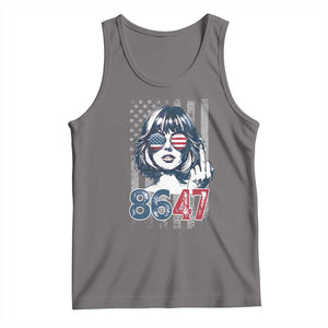 Funny 8647 Impeach 47 Girls American Flag Tank Top TS11 Deep Heather Print Your Wear