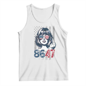 Funny 8647 Impeach 47 Girls American Flag Tank Top TS11 White Print Your Wear