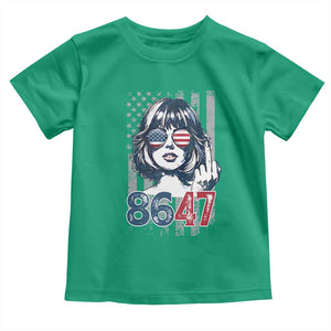 Funny 8647 Impeach 47 Girls American Flag Toddler T Shirt TS11 Irish Green Print Your Wear