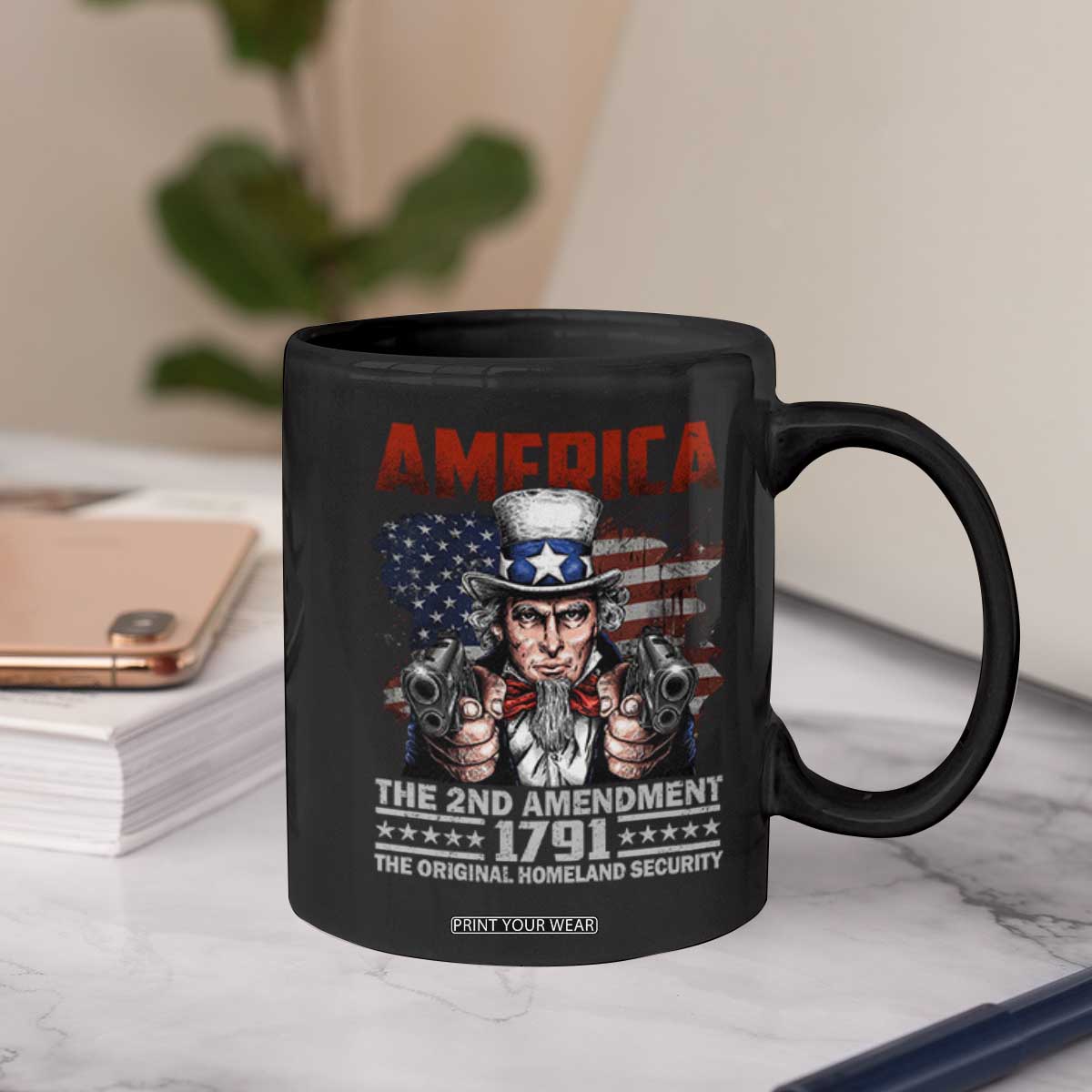 Funny The 2nd Amendment Uncle Sam Coffee Mug America The Original Homeland Security TS11 Print Your Wear