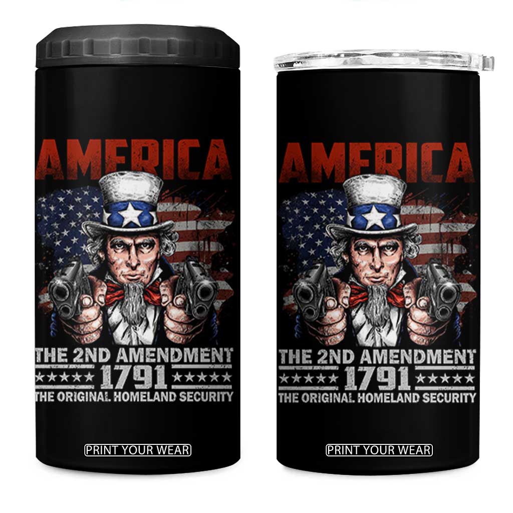 Funny The 2nd Amendment Uncle Sam 4 in 1 Can Cooler Tumbler America The Original Homeland Security TS11 One Size: 16 oz Black Print Your Wear