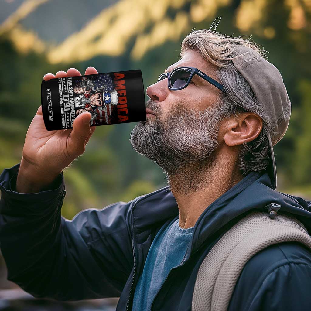 Funny The 2nd Amendment Uncle Sam 4 in 1 Can Cooler Tumbler America The Original Homeland Security TS11 Print Your Wear