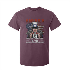 Funny The 2nd Amendment Uncle Sam T Shirt For Kid America The Original Homeland Security TS11 Maroon Print Your Wear