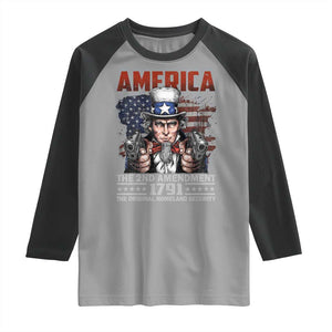 Funny The 2nd Amendment Uncle Sam Raglan Shirt America The Original Homeland Security TS11 Sport Gray Black Print Your Wear