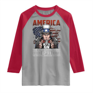 Funny The 2nd Amendment Uncle Sam Raglan Shirt America The Original Homeland Security TS11 Sport Gray Red Print Your Wear