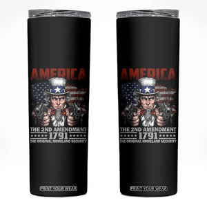 Funny The 2nd Amendment Uncle Sam Skinny Tumbler America The Original Homeland Security TS11 Black Print Your Wear