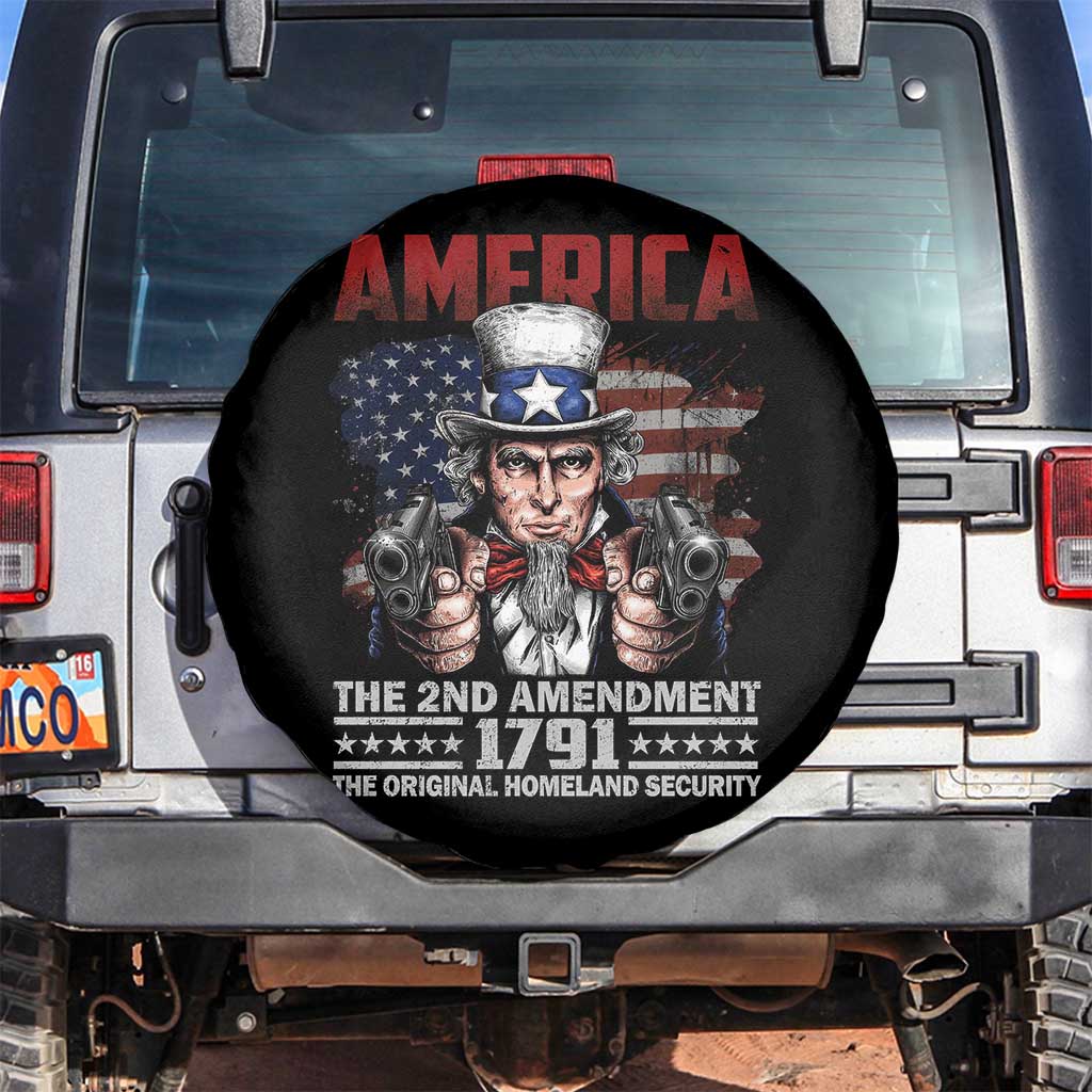 Funny The 2nd Amendment Uncle Sam Spare Tire Cover America The Original Homeland Security TS11 No hole Black Print Your Wear