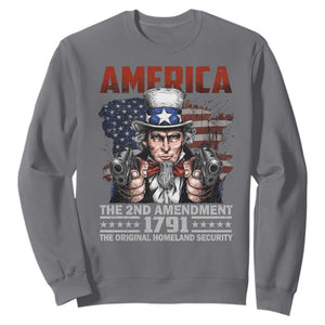 Funny The 2nd Amendment Uncle Sam Sweatshirt America The Original Homeland Security TS11 Charcoal Print Your Wear