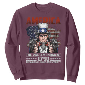 Funny The 2nd Amendment Uncle Sam Sweatshirt America The Original Homeland Security TS11 Maroon Print Your Wear