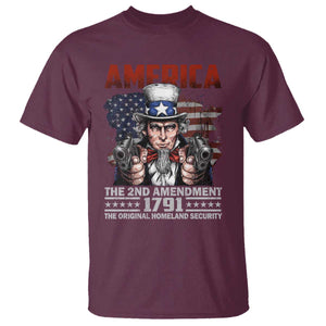 Funny The 2nd Amendment Uncle Sam T Shirt America The Original Homeland Security TS11 Maroon Print Your Wear