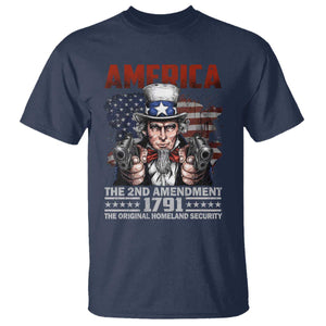 Funny The 2nd Amendment Uncle Sam T Shirt America The Original Homeland Security TS11 Navy Print Your Wear