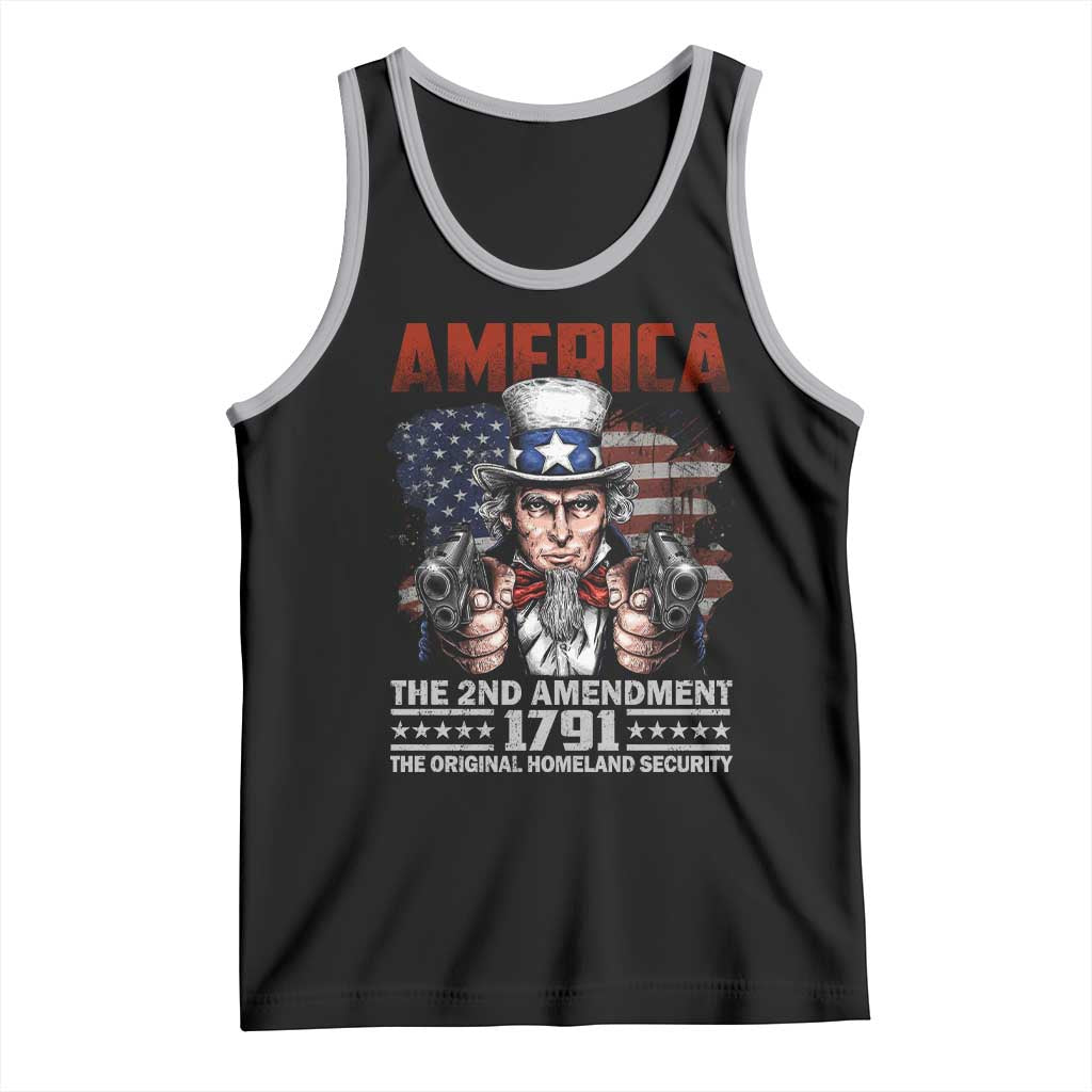 Funny The 2nd Amendment Uncle Sam Tank Top America The Original Homeland Security TS11 Black Athletic Heather Print Your Wear