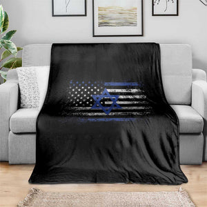 Proud Israeli American Throw Blanket Patriotic Israeli USA Flag TS11 Print Your Wear