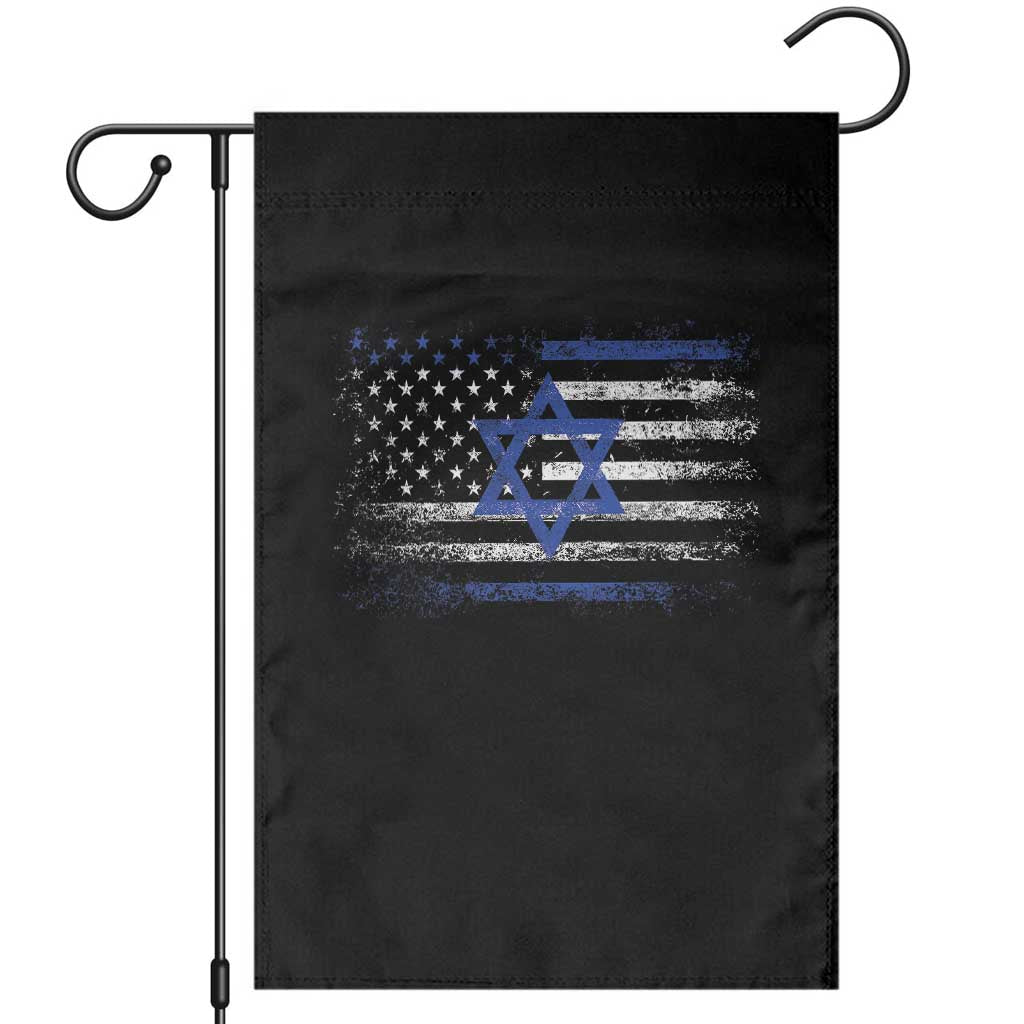Proud Israeli American Garden Flag Patriotic Israeli USA Flag TS11 Black Print Your Wear