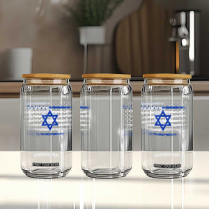 Proud Israeli American Glass Can Patriotic Israeli USA Flag TS11 Print Your Wear