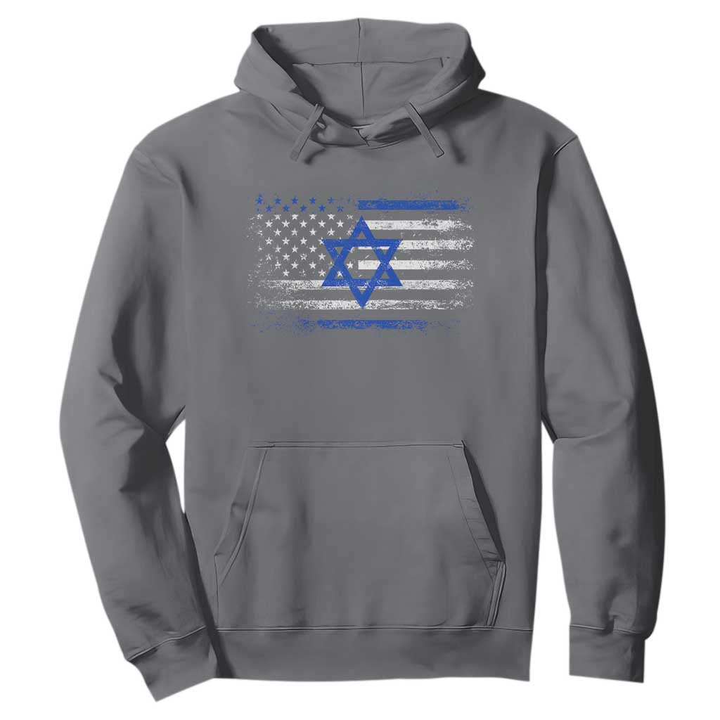 Proud Israeli American Hoodie Patriotic Israeli USA Flag TS11 Charcoal Print Your Wear