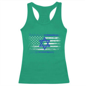 Proud Israeli American Racerback Tank Top Patriotic Israeli USA Flag TS11 Irish Green Print Your Wear