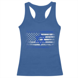Proud Israeli American Racerback Tank Top Patriotic Israeli USA Flag TS11 Royal Blue Print Your Wear