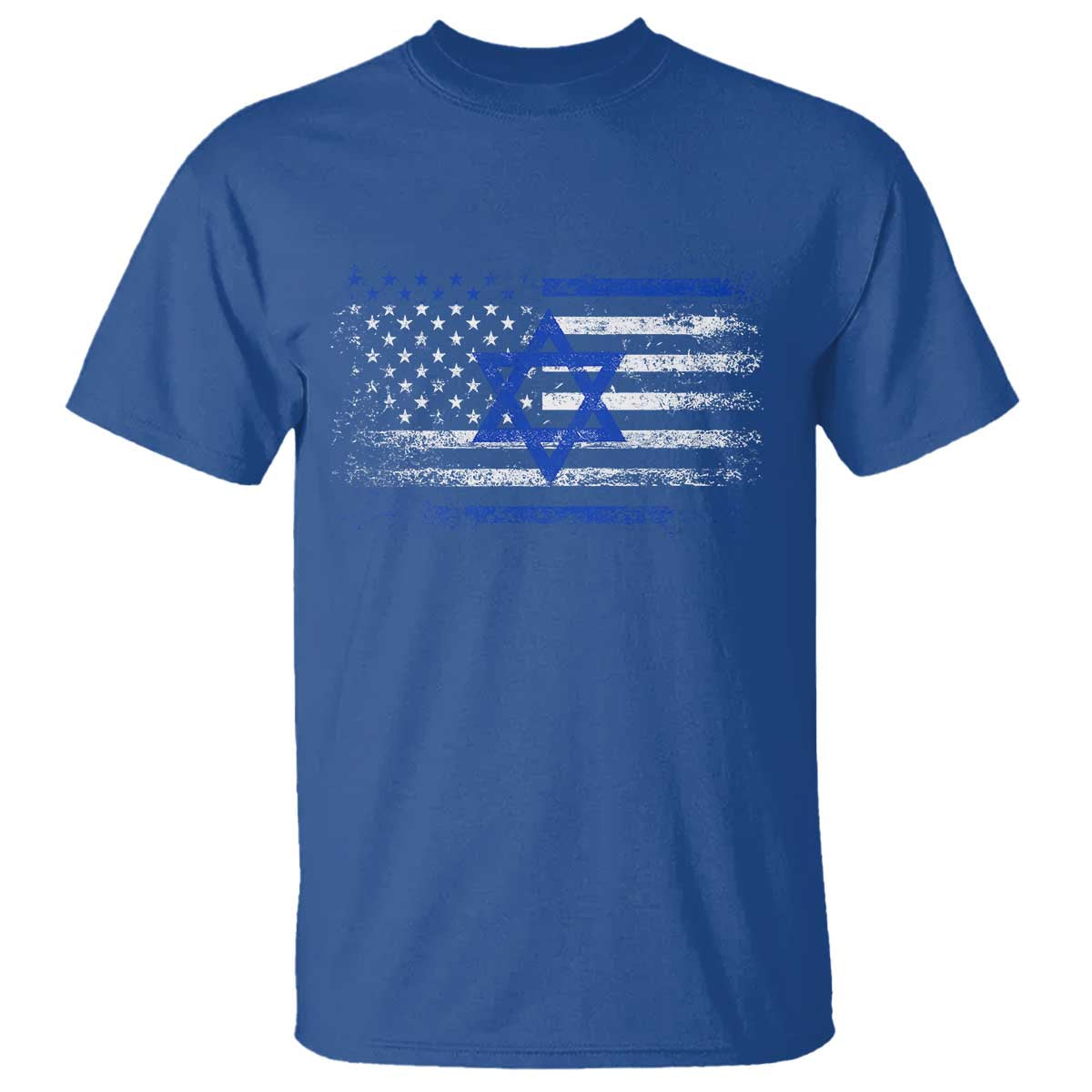 Proud Israeli American T Shirt Patriotic Israeli USA Flag TS11 Royal Blue Print Your Wear