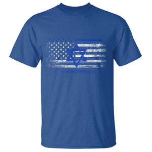 Proud Israeli American T Shirt Patriotic Israeli USA Flag TS11 Royal Blue Print Your Wear