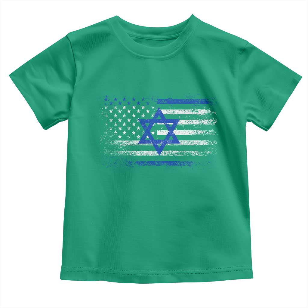 Proud Israeli American Toddler T Shirt Patriotic Israeli USA Flag TS11 Irish Green Print Your Wear