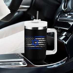 Proud Israeli American Tumbler With Handle Patriotic Israeli USA Flag TS11 Print Your Wear