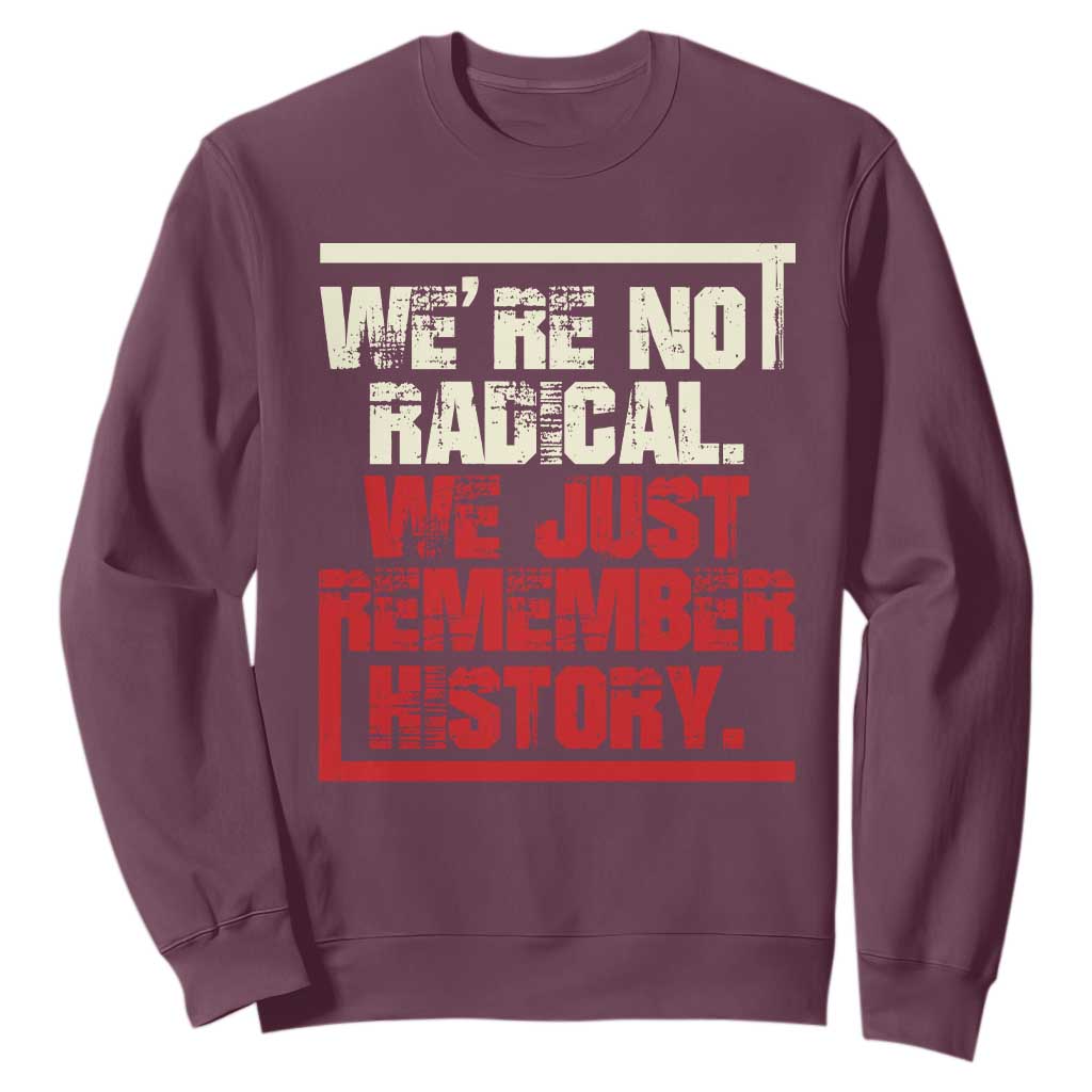 We Are Not Radical We Just Remember History Sweatshirt TS11 Maroon Print Your Wear