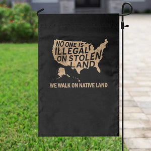 No One Is Illegal On Stolen Land Garden Flag We Walk On Native Land Vintage American Map TS11 Print Your Wear