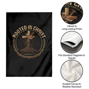 Rooted In Christ Garden Flag Jesus Christian Cross Bible Verse TS11 Print Your Wear