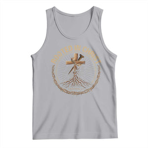 Rooted In Christ Tank Top Jesus Christian Cross Bible Verse TS11 Athletic Heather Print Your Wear