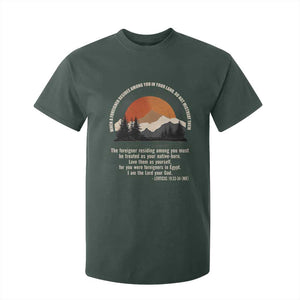 When A Foreigner Resides Among You In Your Land Do Not Mistreat Them T Shirt For Kid Leviticus Bible Verse TS11 Dark Forest Green Print Your Wear