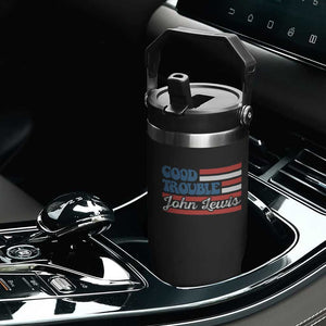 Funny John Lewis Good Trouble Flip Straw Tumbler Vintage American Flag TS11 Print Your Wear