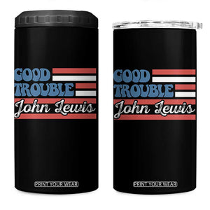 Funny John Lewis Good Trouble 4 in 1 Can Cooler Tumbler Vintage American Flag TS11 One Size: 16 oz Black Print Your Wear
