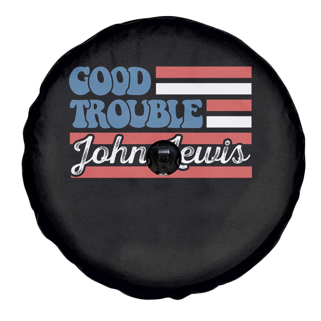 Funny John Lewis Good Trouble Spare Tire Cover Vintage American Flag TS11 Print Your Wear
