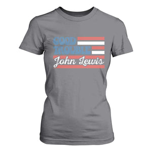 Funny John Lewis Good Trouble T Shirt For Women Vintage American Flag TS11 Charcoal Print Your Wear