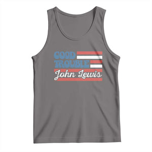 Funny John Lewis Good Trouble Tank Top Vintage American Flag TS11 Deep Heather Print Your Wear