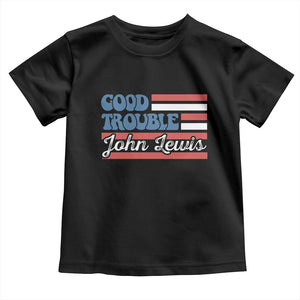 Funny John Lewis Good Trouble Toddler T Shirt Vintage American Flag TS11 Black Print Your Wear