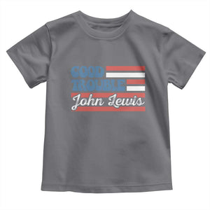 Funny John Lewis Good Trouble Toddler T Shirt Vintage American Flag TS11 Charcoal Print Your Wear